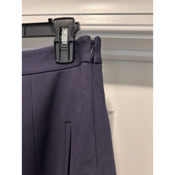 Theory Navy Blue Aline Knee Length Skirt Minimalist Heavy Pointe Fabric Size 8 - Picture 2 of 5